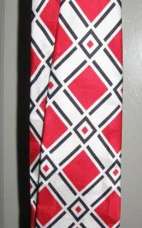 Loudmouth golf tie necktie Danger red black silk diamond pattern