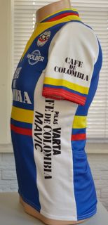 CAFE DE COLOMBIA CYCLiNG TEAM JERSEY ~ SMALL Racing/Tour/De/France 80s