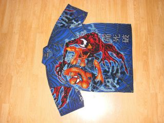  Spider Man Mens x Large XL Button Front Shirt Awesome Legit
