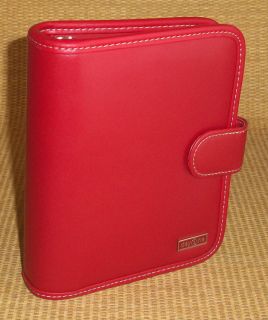 Compact 1.25 Rings  RED Sim. Leather Franklin Covey Day1 OPEN