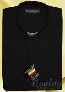 Daniel Ellissa Clergy Shirt Black Tab Collar 16 5 Short Sleeve Cotton
