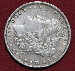 1896 Morgan Silver Dollar Genuine $ XF AU Details Toned $ 90 Bullion