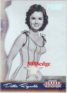 Donruss Americana Worn Swatch Debbie Reynolds 7 10 Proof Card