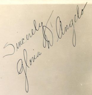 Gloria DAngelo 1940s Signed Original Autographed Opera