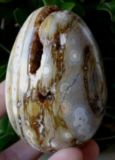 Ocean Jasper Gem Stone 80 mm Geode Crystal Egg from Madagascar