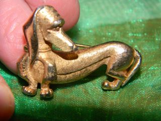  Famous RARE Dachshund Doxie Weiner Dog Vtg Figural Pin Brooch