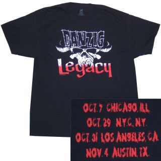 DANZIG LEGACY TOUR FALL 2011 SHOWS BLACK T SHIRT XL X LARGE NEW