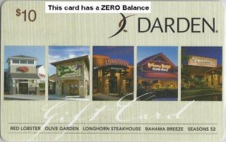 DARDEN Olive Garden Collectible ($10) Gift Card   NO $ VALUE   Buy 6
