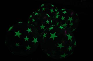  11 inch Glow in The Dark Stars Latex Balloons