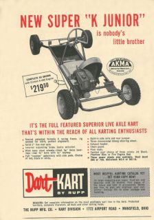 Vintage 1960 Dart Kart Super K Junior Go Kart Ad