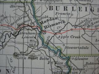 Original 1897 Map North Dakota Indian Reservations