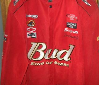 NASCAR Red Leather Jacket Dale Earnhardt Jr Mens XL