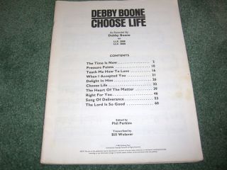 debby boone choose life vocal choir sheet music book gospel religion
