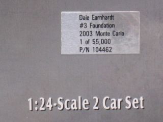 Dale Earnhardt #3 Foundation 2003 MONTE CARLO Set of (2) 124 Diecast