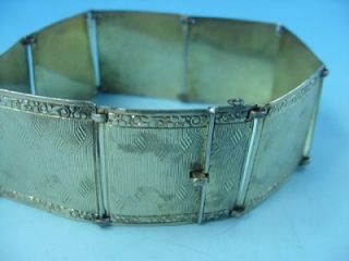 Art Deco Andreas Daub Brushed Gold Fill 8 Link Bracelet Quality 7
