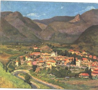 1937 F LG Illustration Maurice Decamps View of Castillon