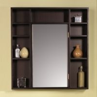 New Decolav 9700 RM Red Mahogany Medicine Cabinet with Shelves Mirror