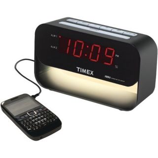 Timex T128 Decorative Xbbu Dual Alarm Clock with USB Charging and