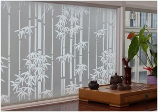 Decorative Privacy Glass Window Film Treatments Bamboo 35 GW 014