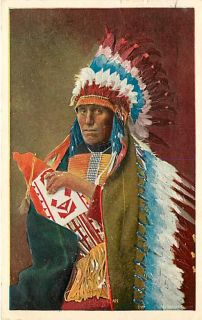 Tall Man Dan Sioux Indian Headdress Native American mailed 1909 K11209