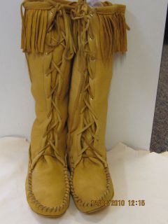 leather deerskin boot moccasins mountain men size 10 handmade