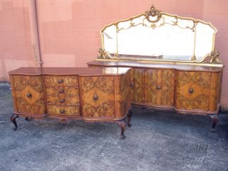RARE PR. ANTIQUE ITALIAN ROCOCO REVIVAL SIDEBOARDS W/GORGEOUS MATCHING