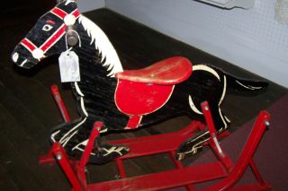 Delphos Rocking Horse Glider Black Beauty Swinger Circa 1954