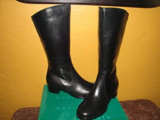 David Tate FRONTIER Black Calf Leather KneeHigh Boots Zipper HTF sz5