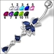  1pc Fancy Dangling Jeweled Belly Ring