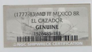  piece of 8 certified slabbed historical silver coin mexico city