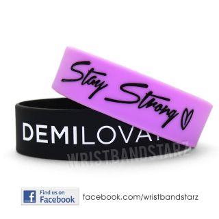 Stay Strong Demi Lovato Wristband Bracelet Heart Wide Band