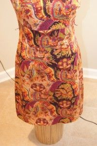 DAVID MEISTER WOMENS multi color paslies fitted DRESS SIZE 6