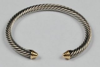 david yurman dome 5mm cable cuff bracelet 14k gold sterling silver 925