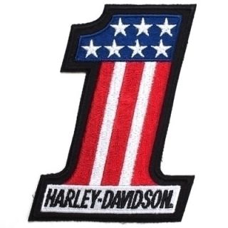 Harley Davidson 1 Red White Blue Patch Med