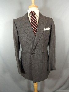 Davies Son Savile Row Bespoke Red Strip Gray Suit 40 L US 50L E Custom
