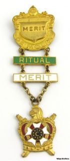 DEMOLAY   Vintage Masonic Merit Ritual Member Crest Medal Jewel