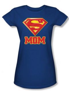 DC Comics Superman Super Mom Juniors Babydoll Superhero T Shirt Tee