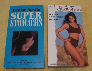 LOT Denise Austin Super Stomach Cindy Crawford VHS Exercise VIDEOTAPE