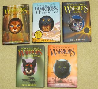  Warrior Books from Power of Three Series by Erin Hunter #2 6 Hardcover