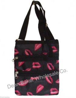 Hot Pink Lips Cross Body Hipster Handbag Tote Bag