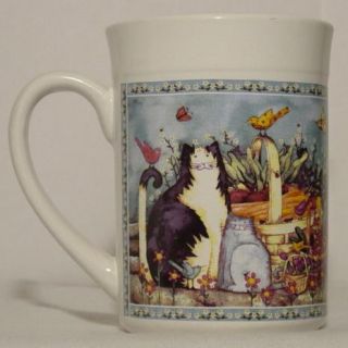Gibson Debi Hron Cats in The Garden Coffee Mug 2 Cats