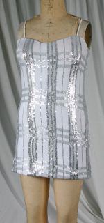 By Debra 102SQN276 Pre Teen and Girls White Silver Sequin Slip Dress