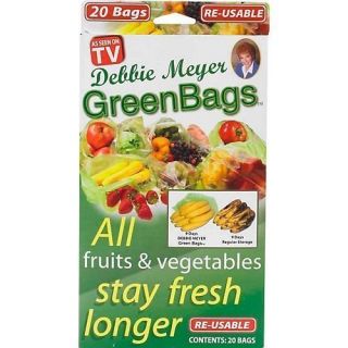 Box 20 Pieces Debbie Meyer as Seen on TV Green Bags Reusable
