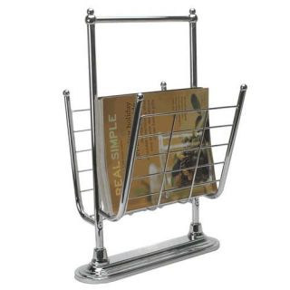  and books organized with this free standing chrome magazine rack