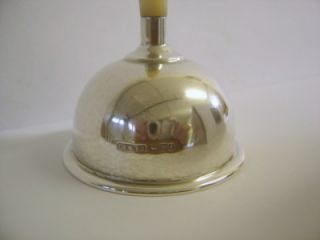 Good Quality Antique Solid Silver Table Bell with MOP Handle Chester