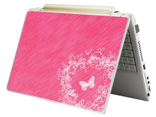 Bundle Monster Mini Netbook Laptop Notebook Skin Decal Pink Butterfly