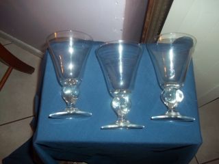 Wine Martini Dessert Goblets Bar Glasses Clear 3 in Set