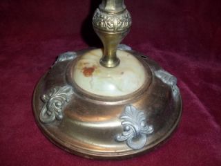 Vtg Decorative ASHTRAY STAND Floor Free Standing Pedestal w/ Marble