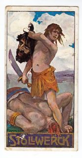  1908 Card of DAVID King of ISRAEL דָּוִד David HaMelekh Goliath