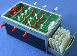 Office Couch Sportsman? This Miniature Soccer Table/Indexing System